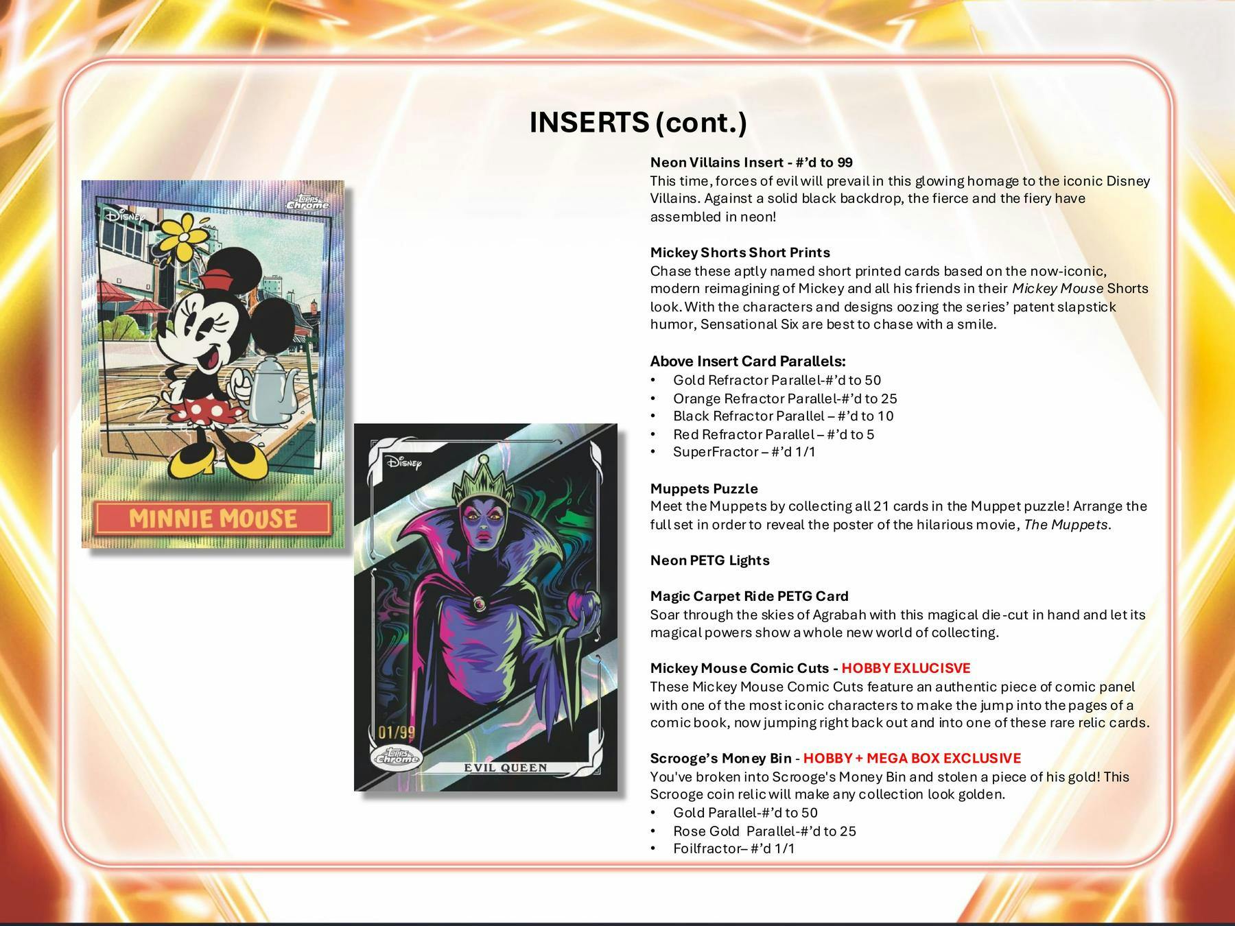 2026 Topps Disney Neon Mega Box (Snow Cap PETG & Muppets) - Trading Cards