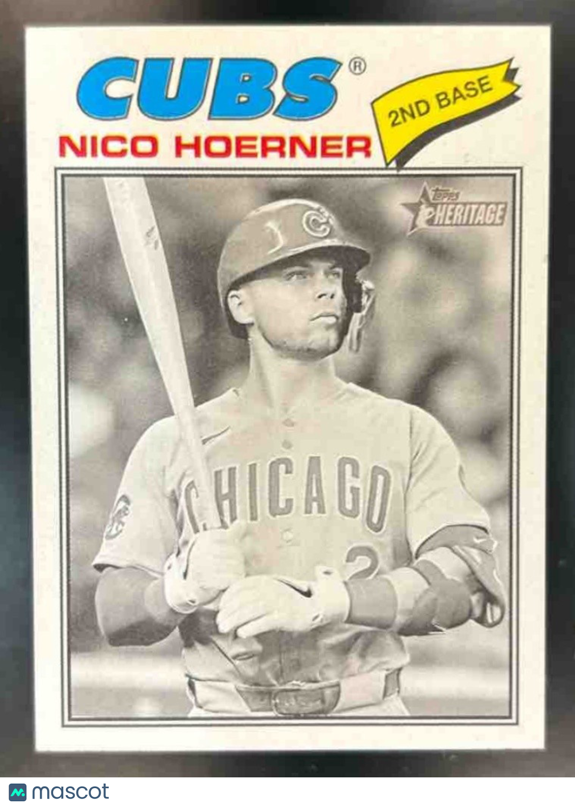 2026 Topps Heritage Nico Hoerner Black & White Image Variation #28 Chicago Cubs - Sports Cards