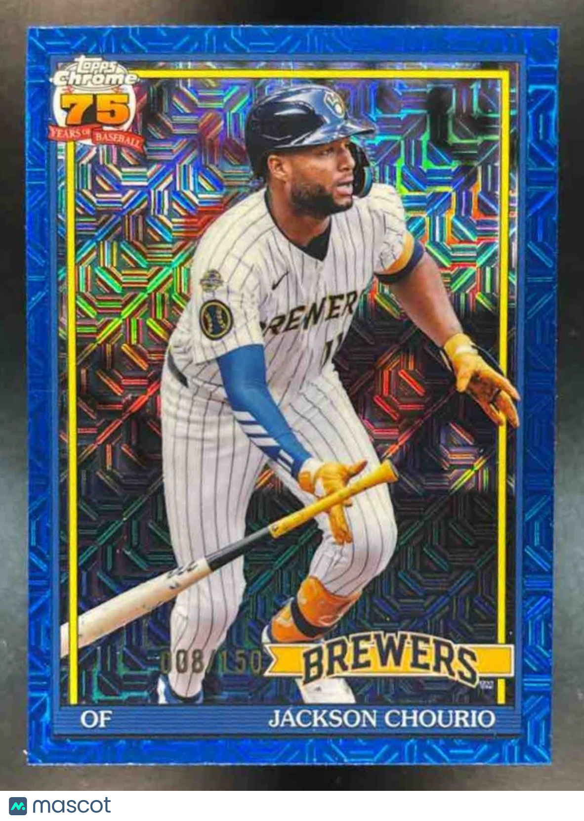 2026 Topps Jackson Chourio 1991 Chrome Silver Pack Blue Mojo /150 #91C-71 Brewer - Sports Cards
