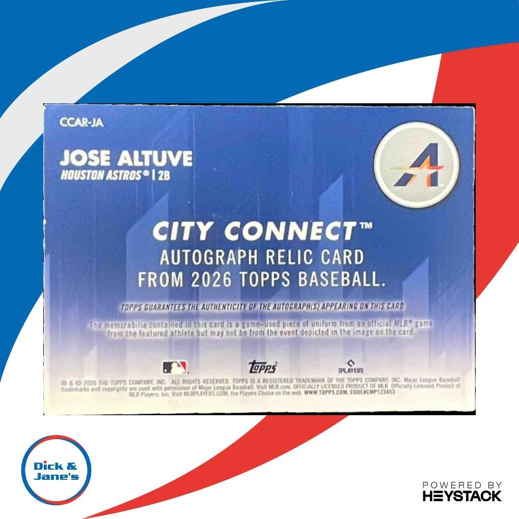 2026 Topps Jose Altuve City Connect Swatch Auto Relic 75/99 MEM Houston Astros - Sports Cards