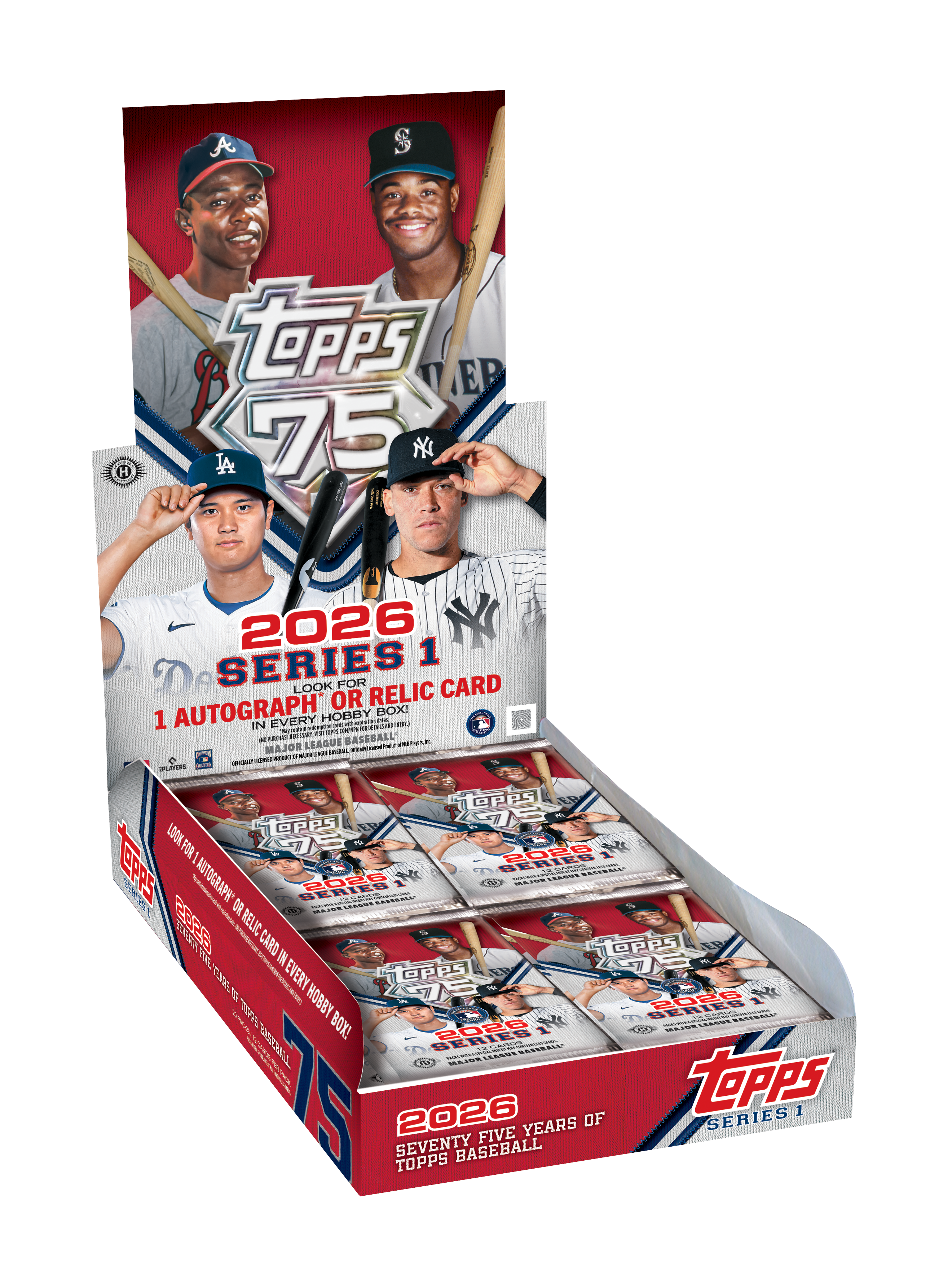 2026 Topps Series 1 Baseball Hobby Box (1 Auto or Relic) 1 Promo Pack - MLB Hobby Box