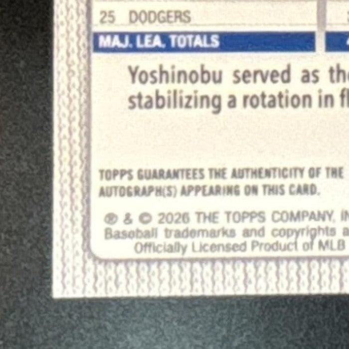 2026 Topps Series 2 Yoshinobu Yamamoto Real One Auto Green /99 Dodgers - Sports Cards