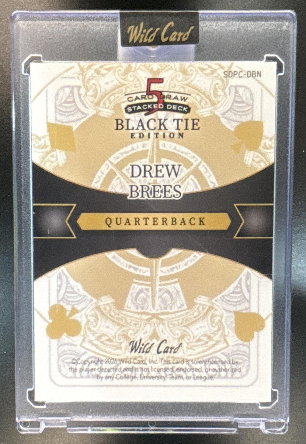 2026 Wild Card 5 Card Draw Stacked Deck Black Tie Edition Drew Brees /4 - Sports Cards