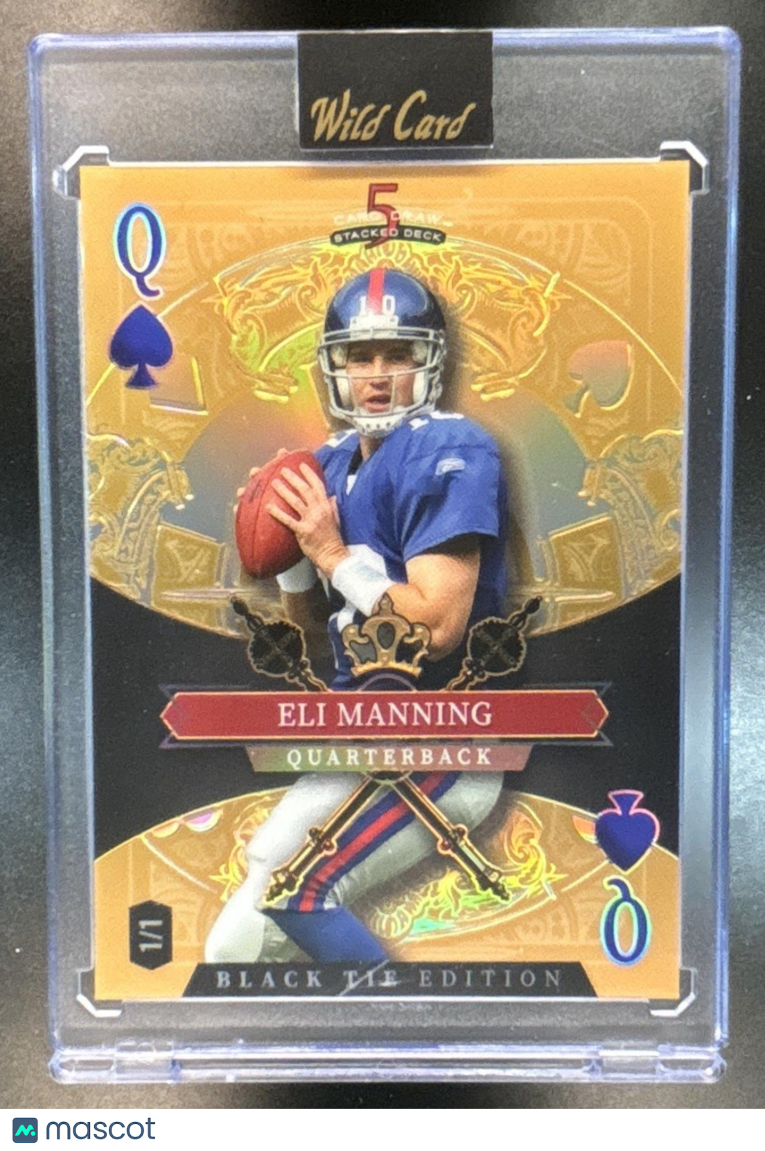 2026 Wild Card 5 Card Draw Stacked Deck Black Tie Edition Eli Manning 1/1 - Sports Cards