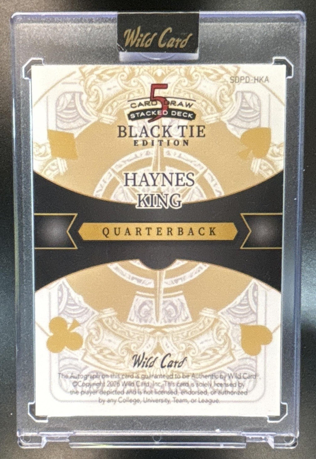 2026 Wild Card 5 Card Draw Stacked Deck Black Tie Edition Haynes King Auto 1/1 - Sports Cards
