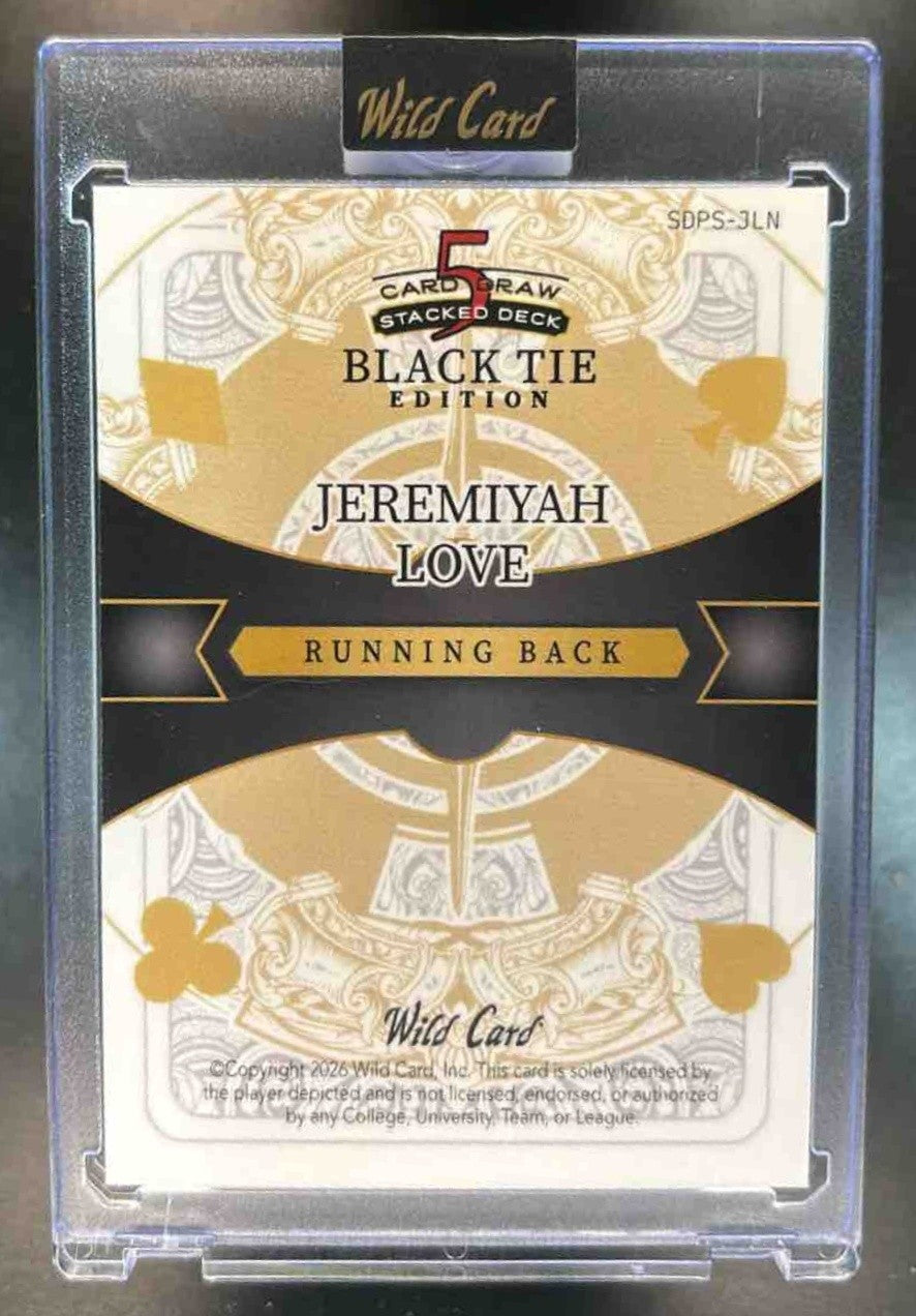 2026 Wild Card 5 Draw Stacked Deck Black Tie Edition Jeremiyah Love /5 - Sports Cards