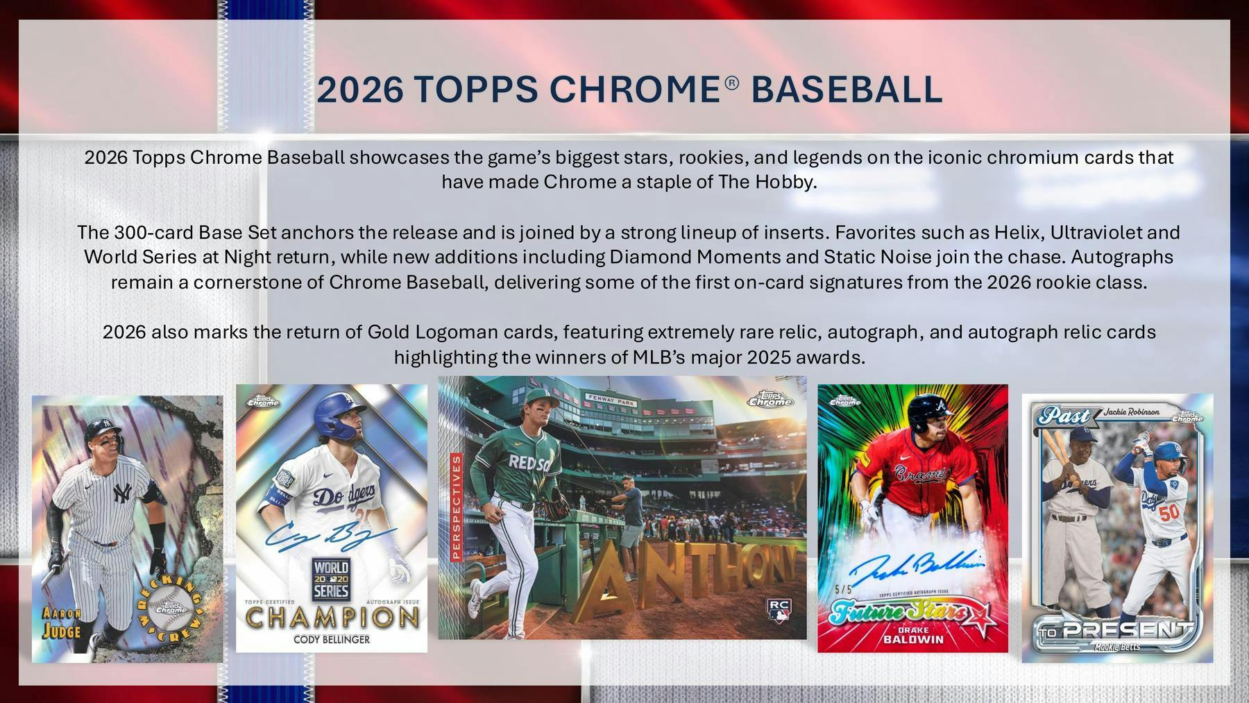 2026 Topps Chrome Baseball Hobby Box (1 Auto)