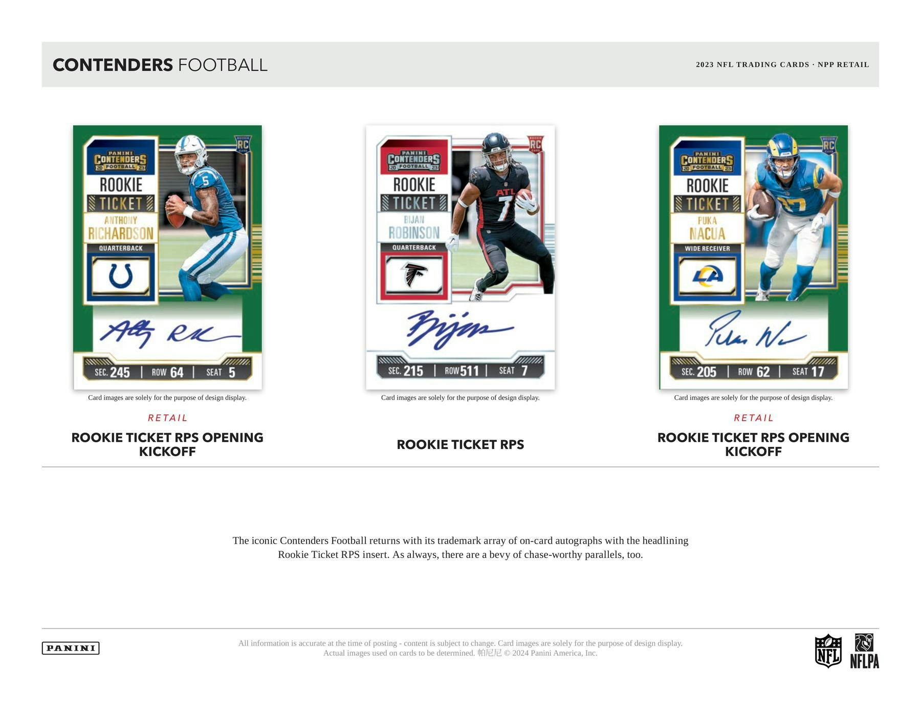 2023 Panini Contenders Football GOLD Retail Blaster Box (1 Auto or 1 Rookie Ticket Swatch) 40 Cards