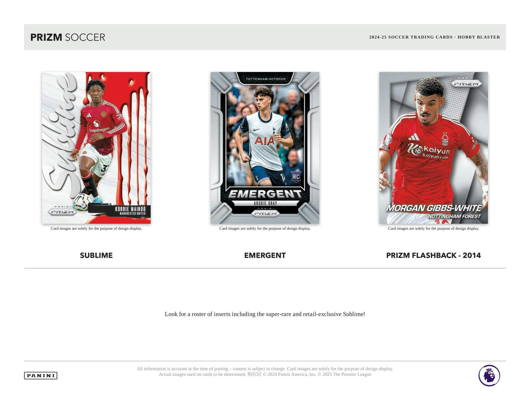 Hobby 2024/25 Panini Prizm Premier League EPL Soccer Hobby Blaster Box (Blue / Orange Inserts)