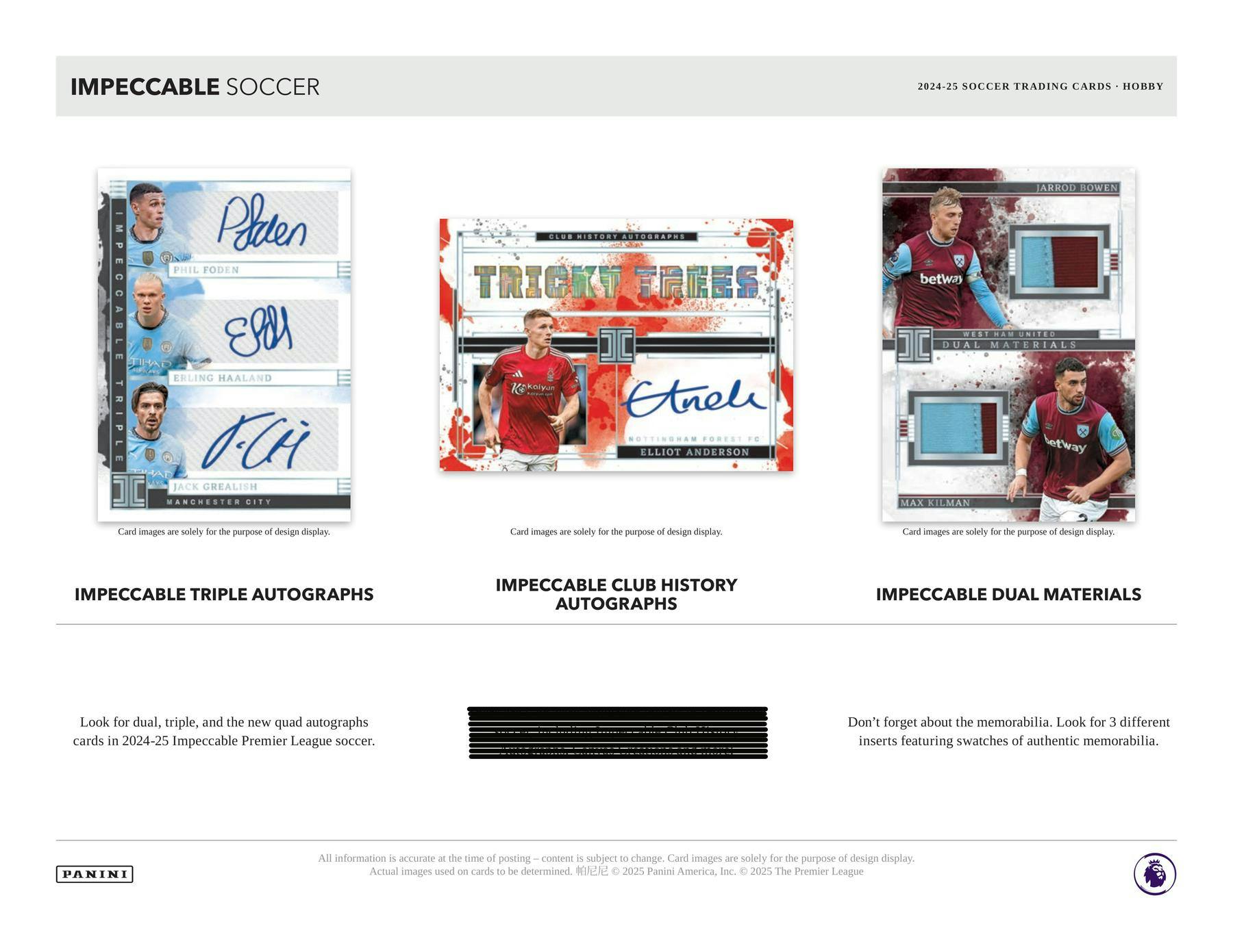 2024/25 Panini Impeccable Soccer Hobby Box (4 Autos Plus)