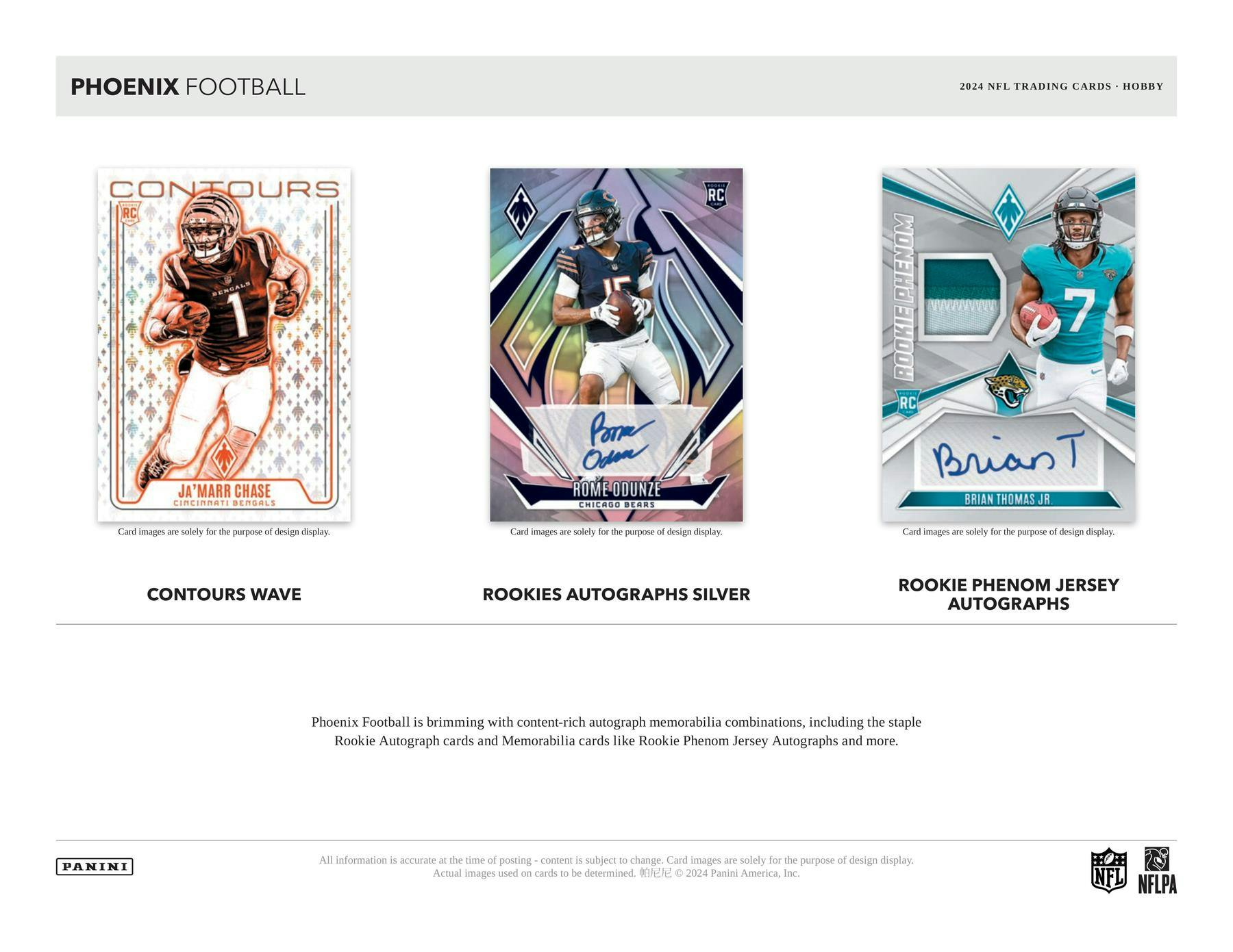 2024 Panini Phoenix Football Hobby Box (2 Autos / 1 Mem)