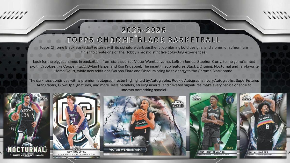 2025/26 Topps Chrome Black Basketball Hobby Box