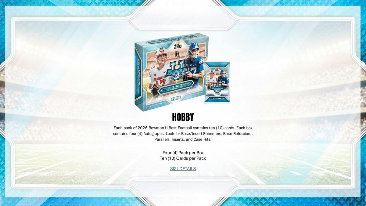2026 Bowman University Best Football Hobby Box (4 Autos)