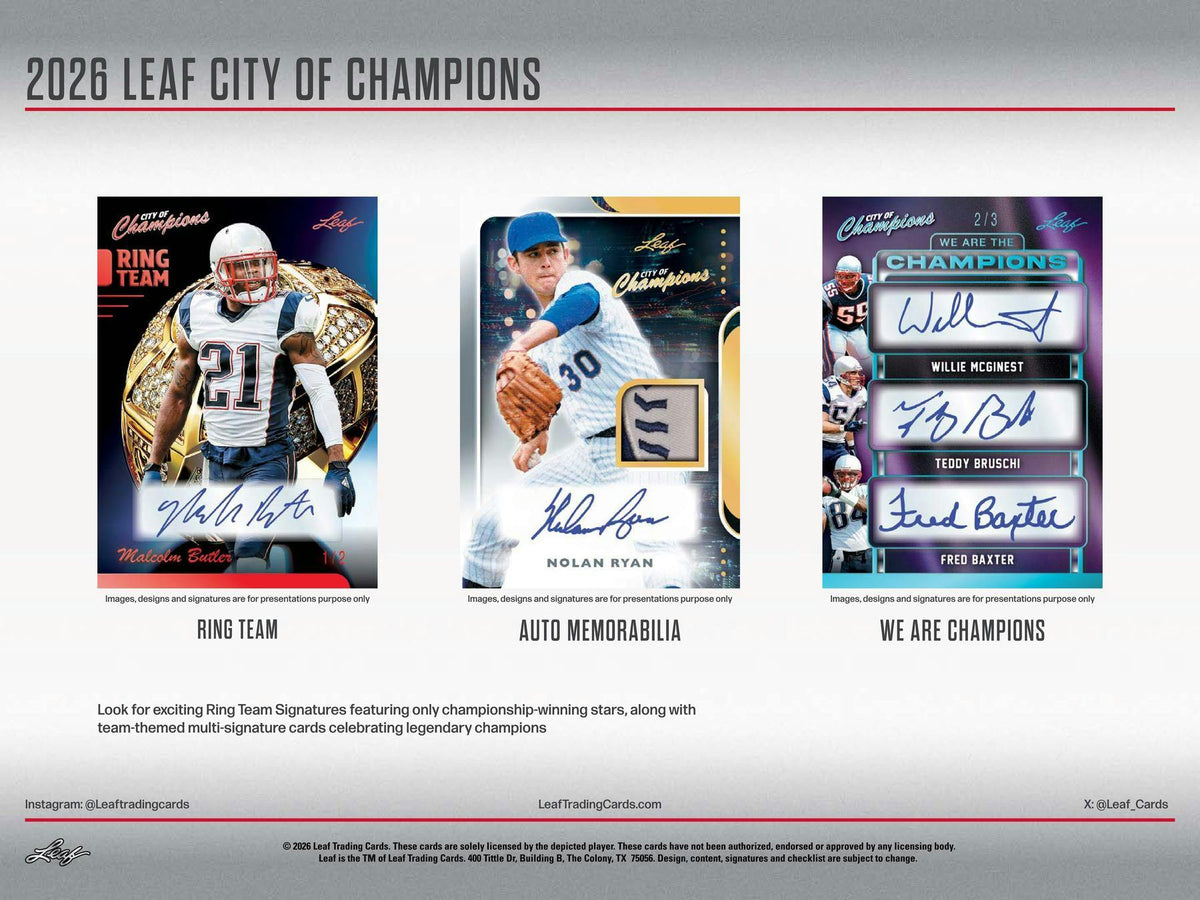 2026 Leaf City of Champions Hobby Box (4 Premium Cards)