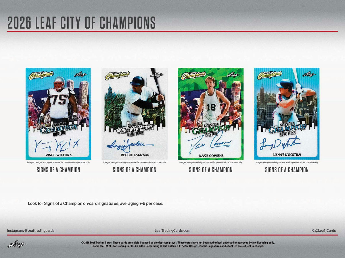 2026 Leaf City of Champions Hobby Box (4 Premium Cards)