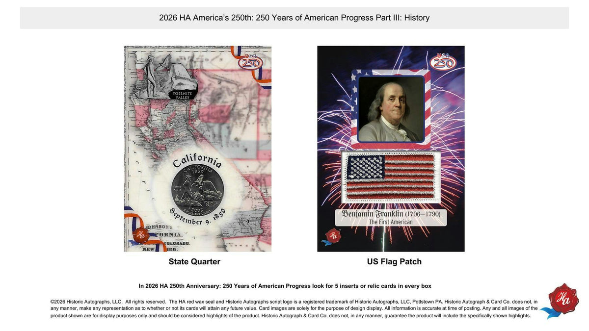 2026 Historic Autographs America's 250th Anniversary Part 3: History Hobby Box