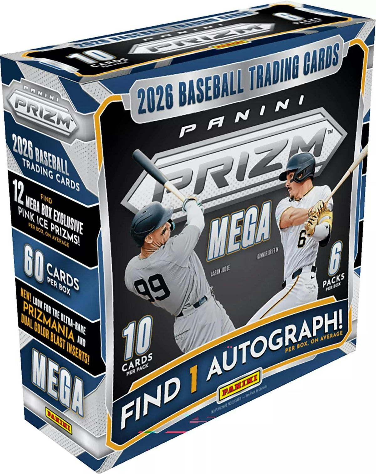 2026 Panini Prizm Baseball Mega Box (1 Auto + Pink Ice Prizms)