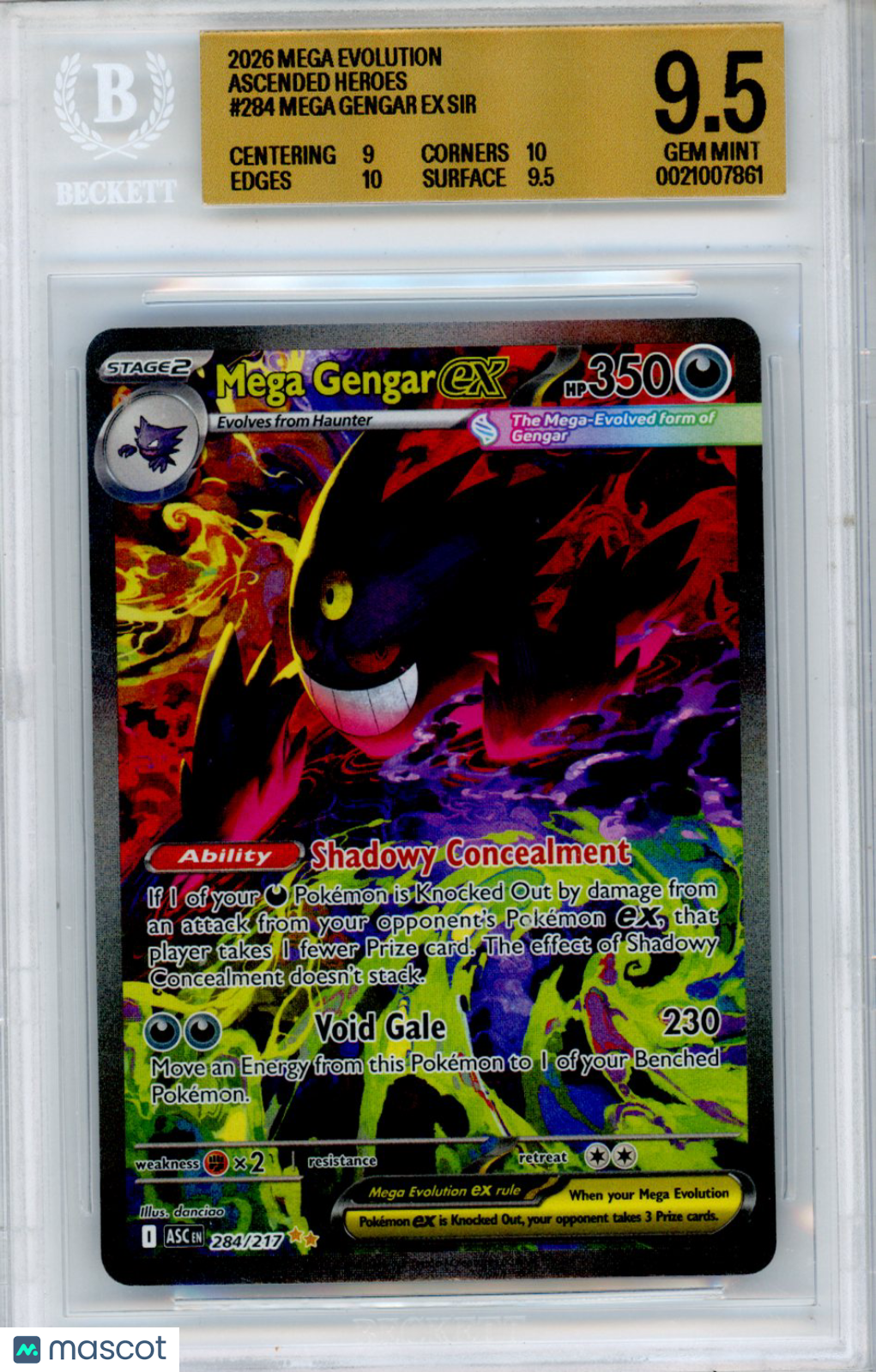 2026 Pokemon ME Ascended Heroes Mega Gengar #284 SIR BGS 9.5