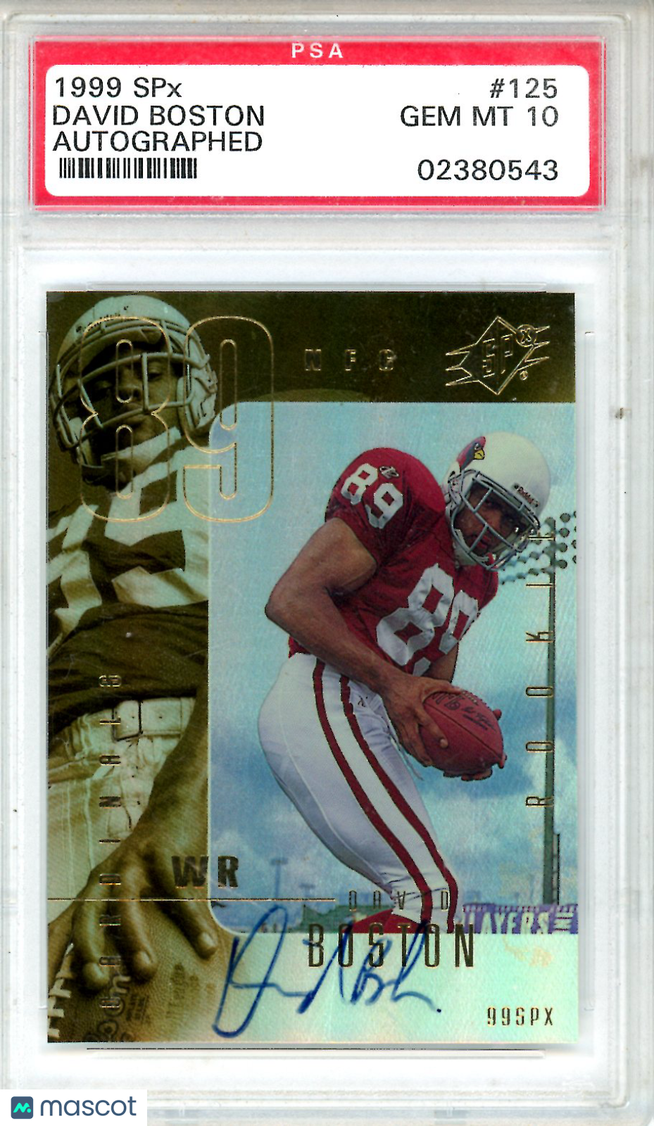 1999 SPX David Boston Autographed Rookie #125 PSA 10 GEM MINT Arizona Cardinals