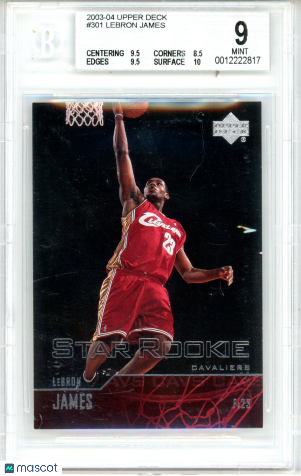 2003 Upper Deck LeBron James Rookie #301 BGS 9