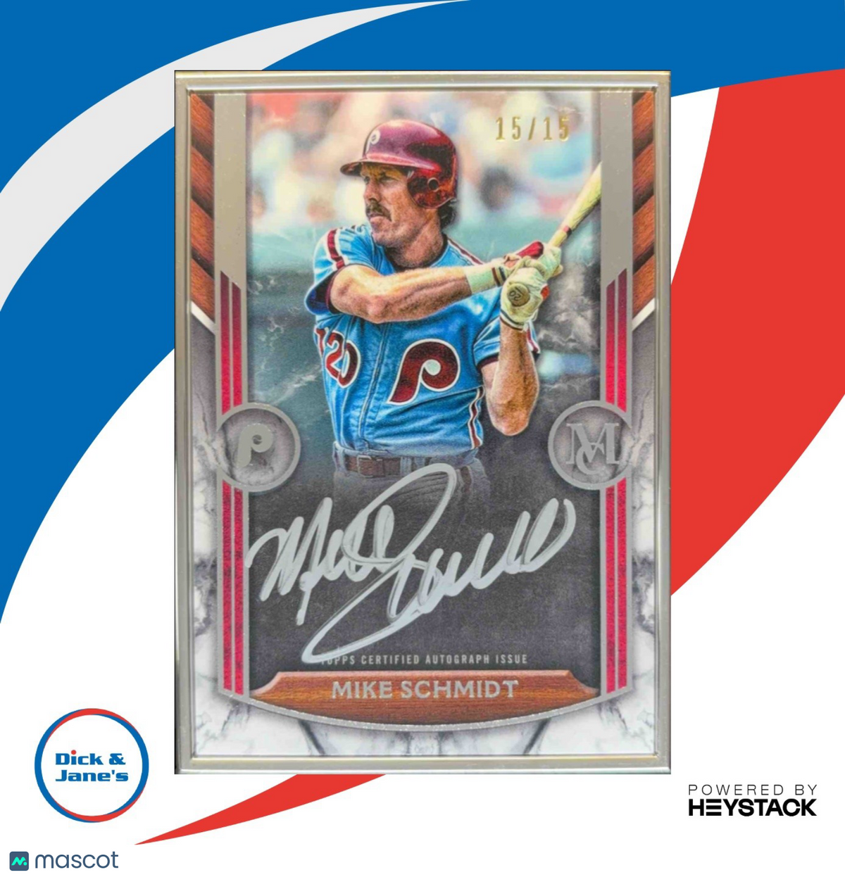 2022 Topps Museum Collection Mike Schmidt Framed Auto Silver 15/15 Phillies