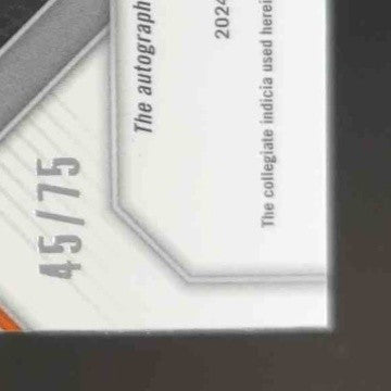 2024 Prizm Draft Picks Trevor Etienne Sensational Signature Orange Wave /75 Auto