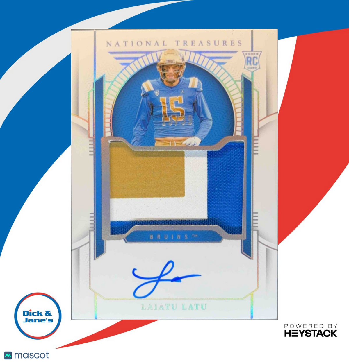 2024 National Treasures Collegiate Laiatu Latu Patch Signatures Silver /39 Auto