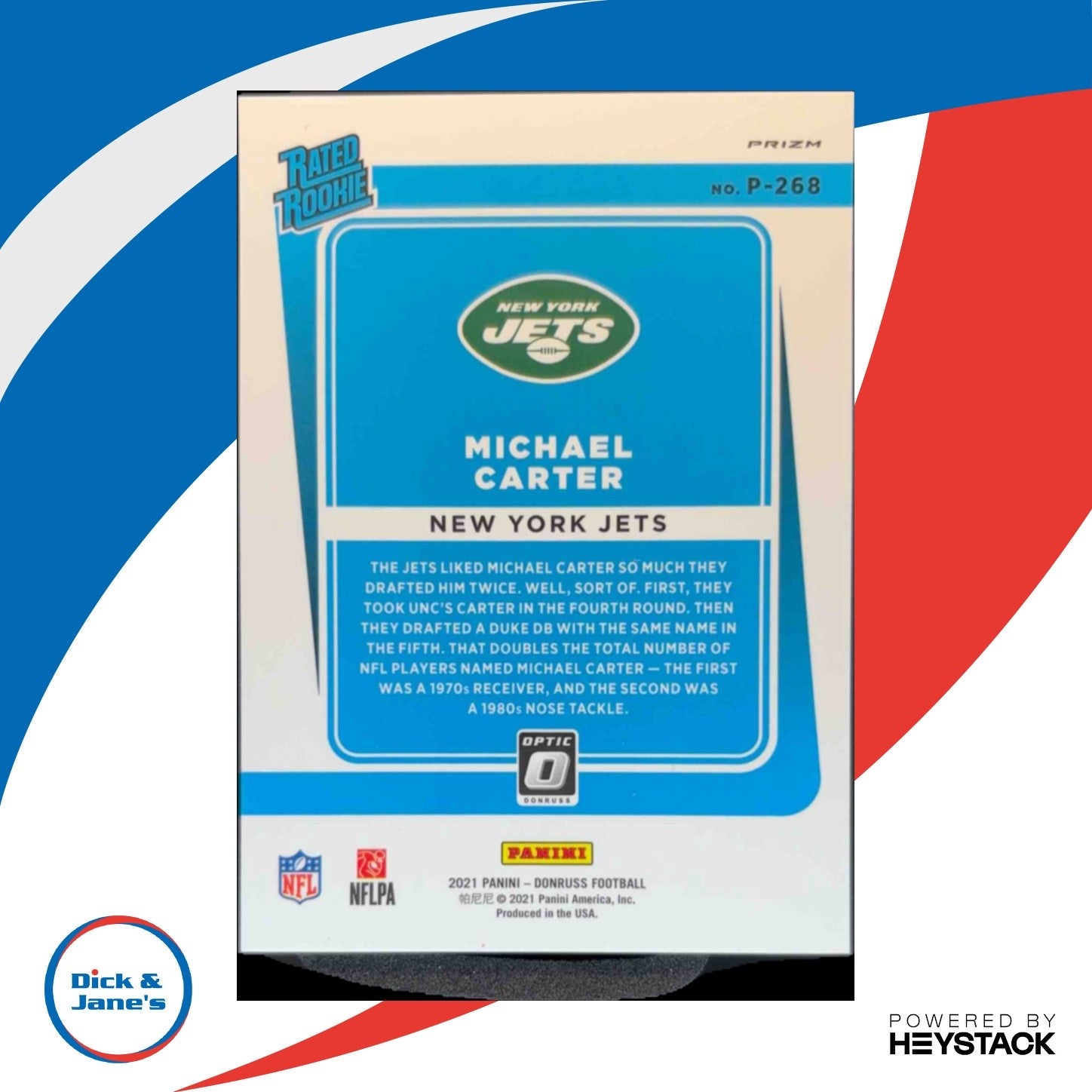 2021 Panini Donruss Optic Michael Carter Gold 7/10 #235 RC New York Jets