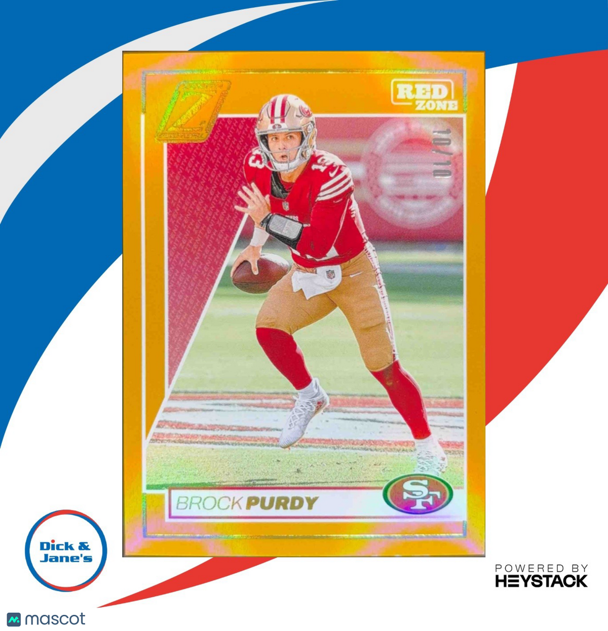 2024 Panini Zenith Brock Purdy Gold Red Zone 10/10 #87