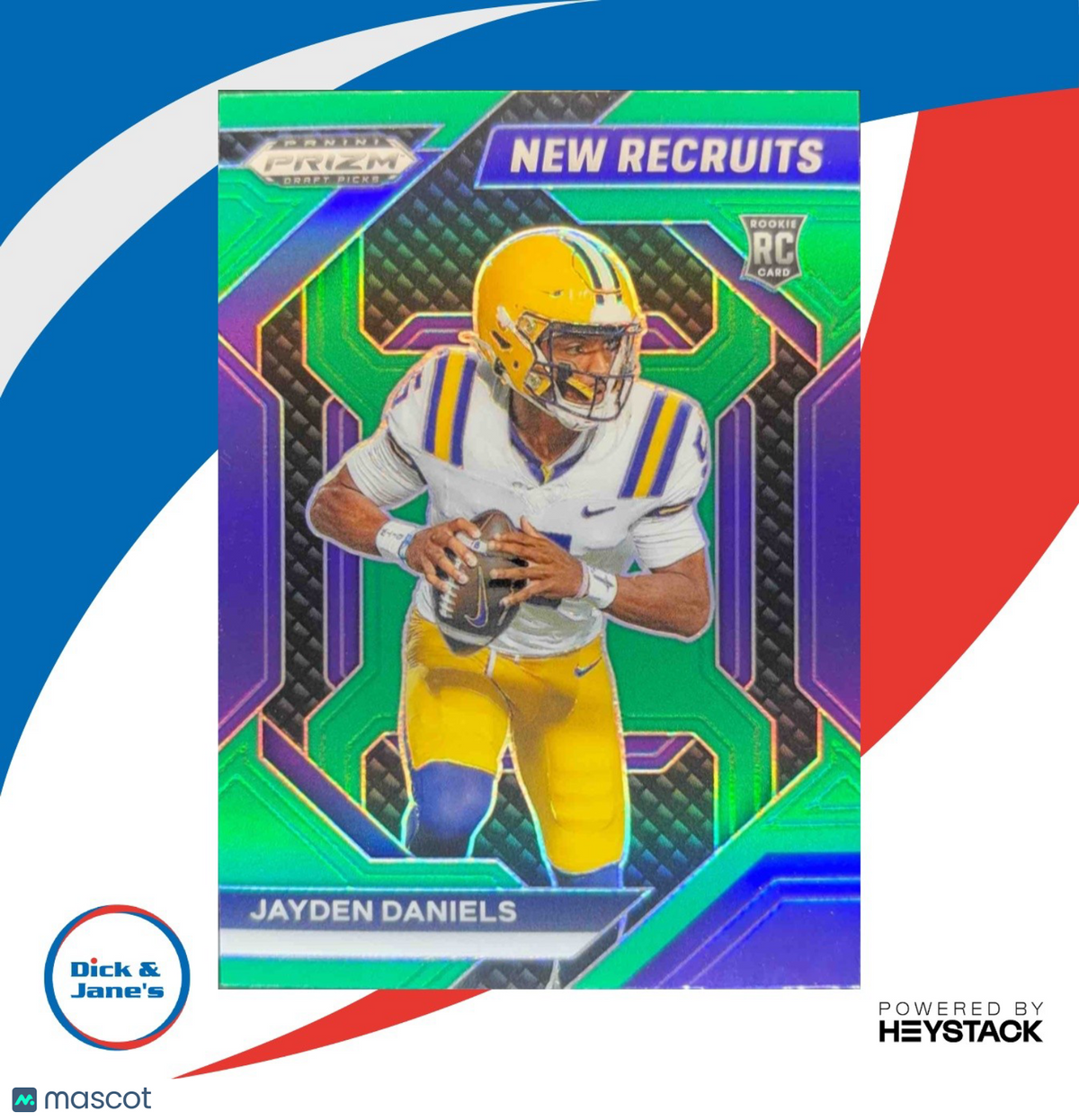 2024 Prizm Collegiate Draft Picks Jayden Daniels New Recruits Green Rookie Card