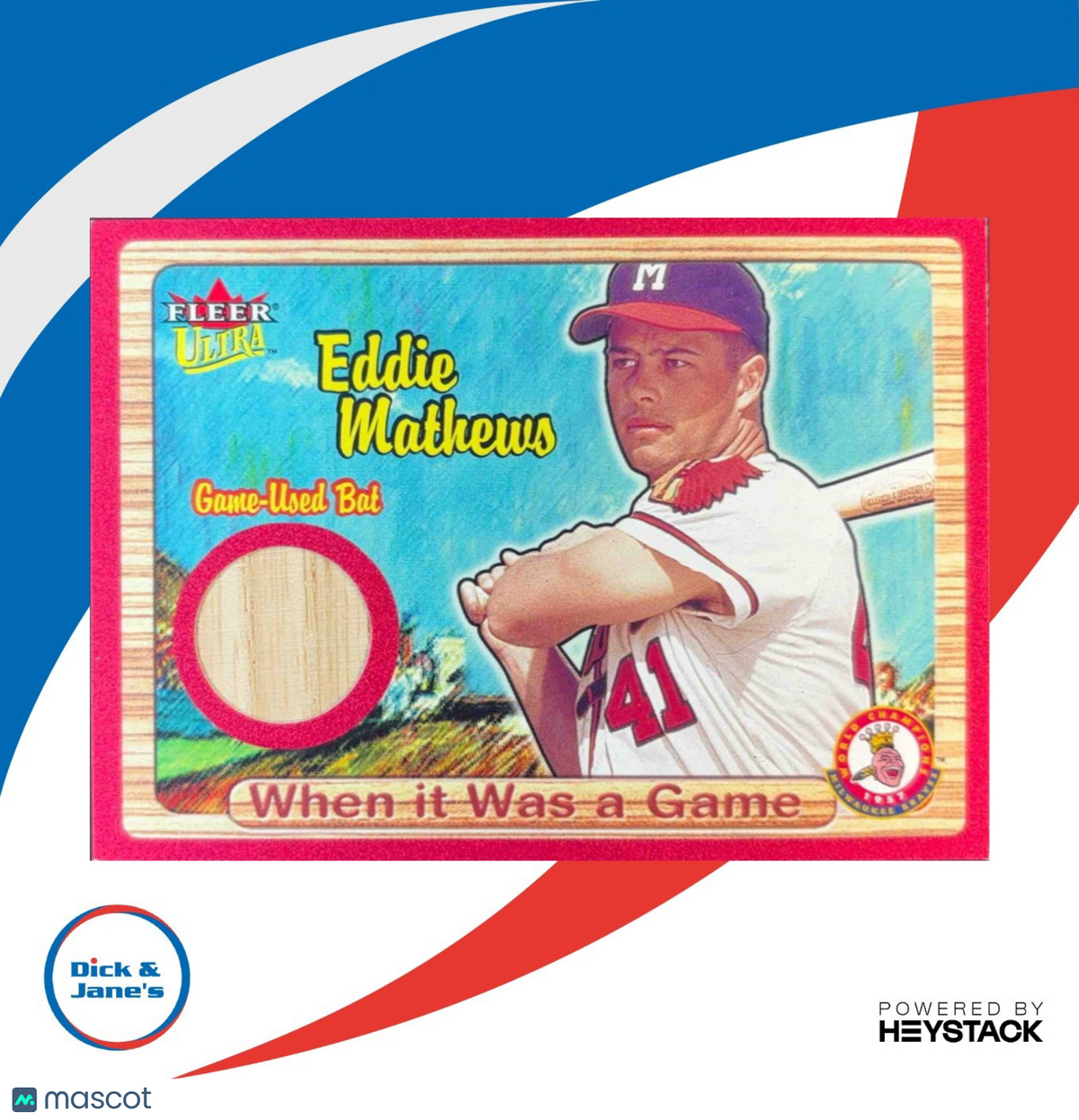 2003 Fleer Ultra Eddie Mathews When It Was a Game Used /300 #NNO