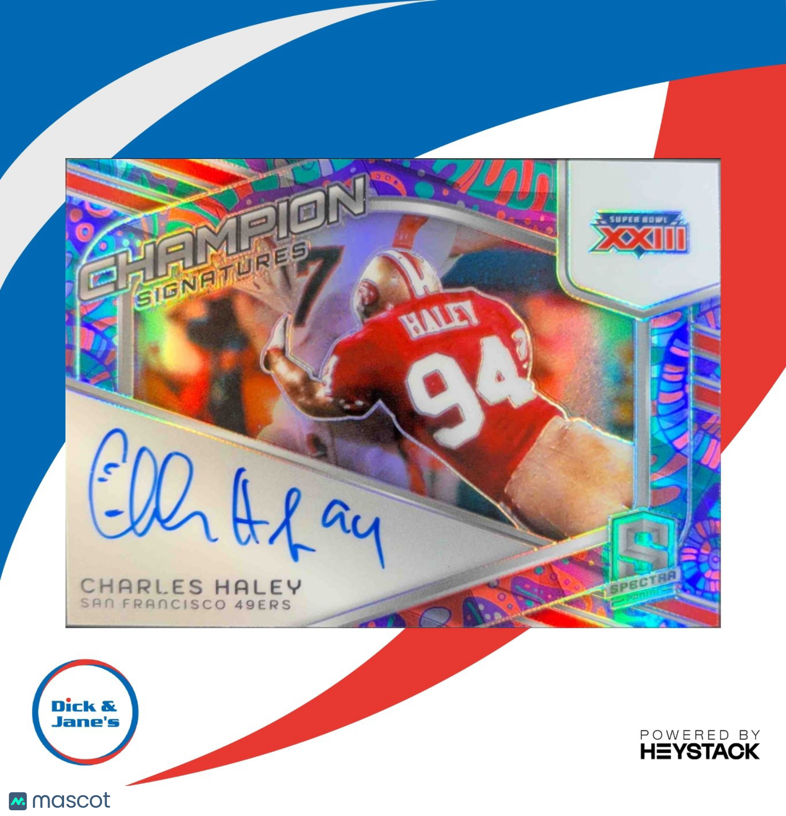 2024 Panini Spectra Charles Haley Champion Signatures Psychedelic 3/5 Auto 49ers