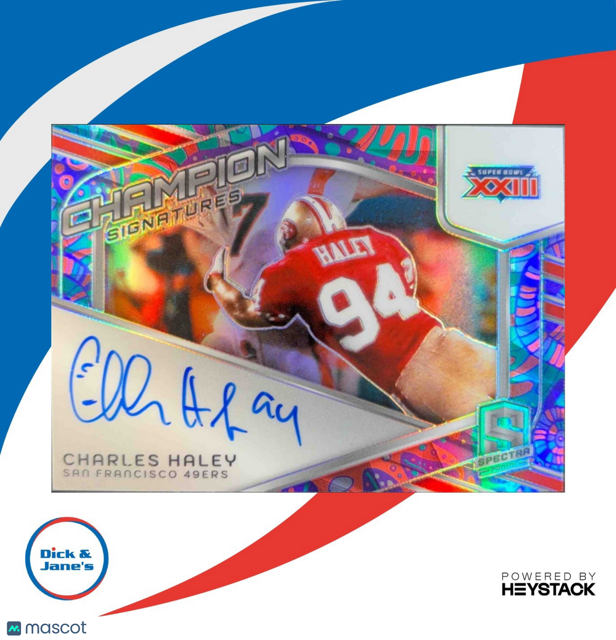 2024 Panini Spectra Charles Haley Champion Signatures Psychedelic 3/5 Auto 49ers