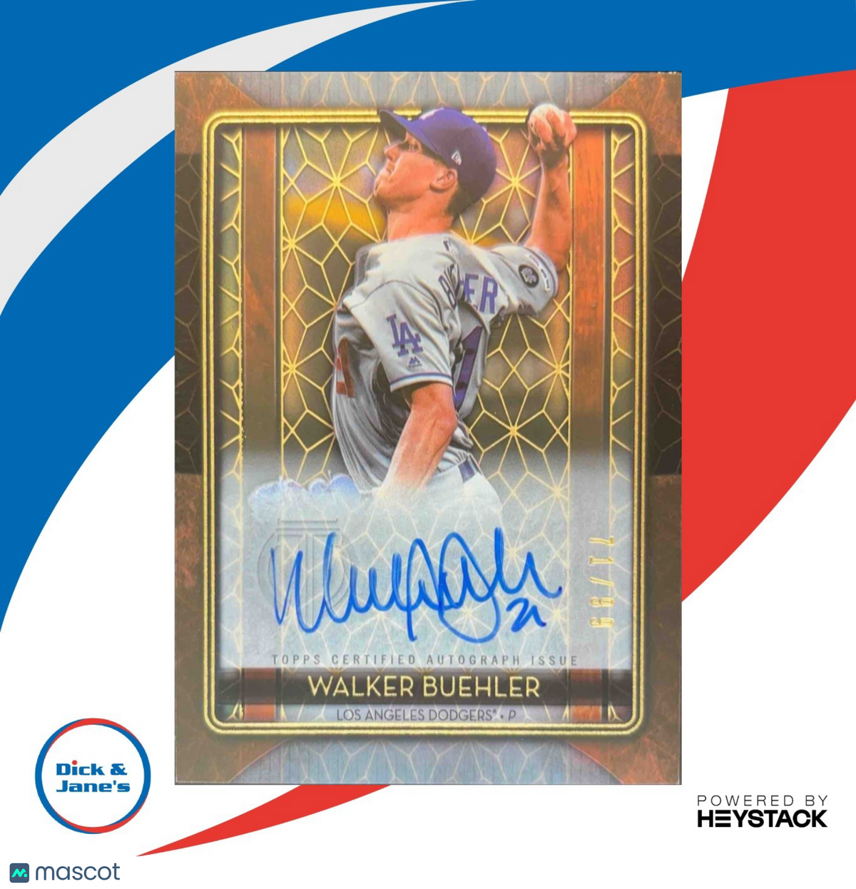 2020 Topps Tribute Walker Buehler Iconic Perspectives Auto 71/99 LA Dodgers