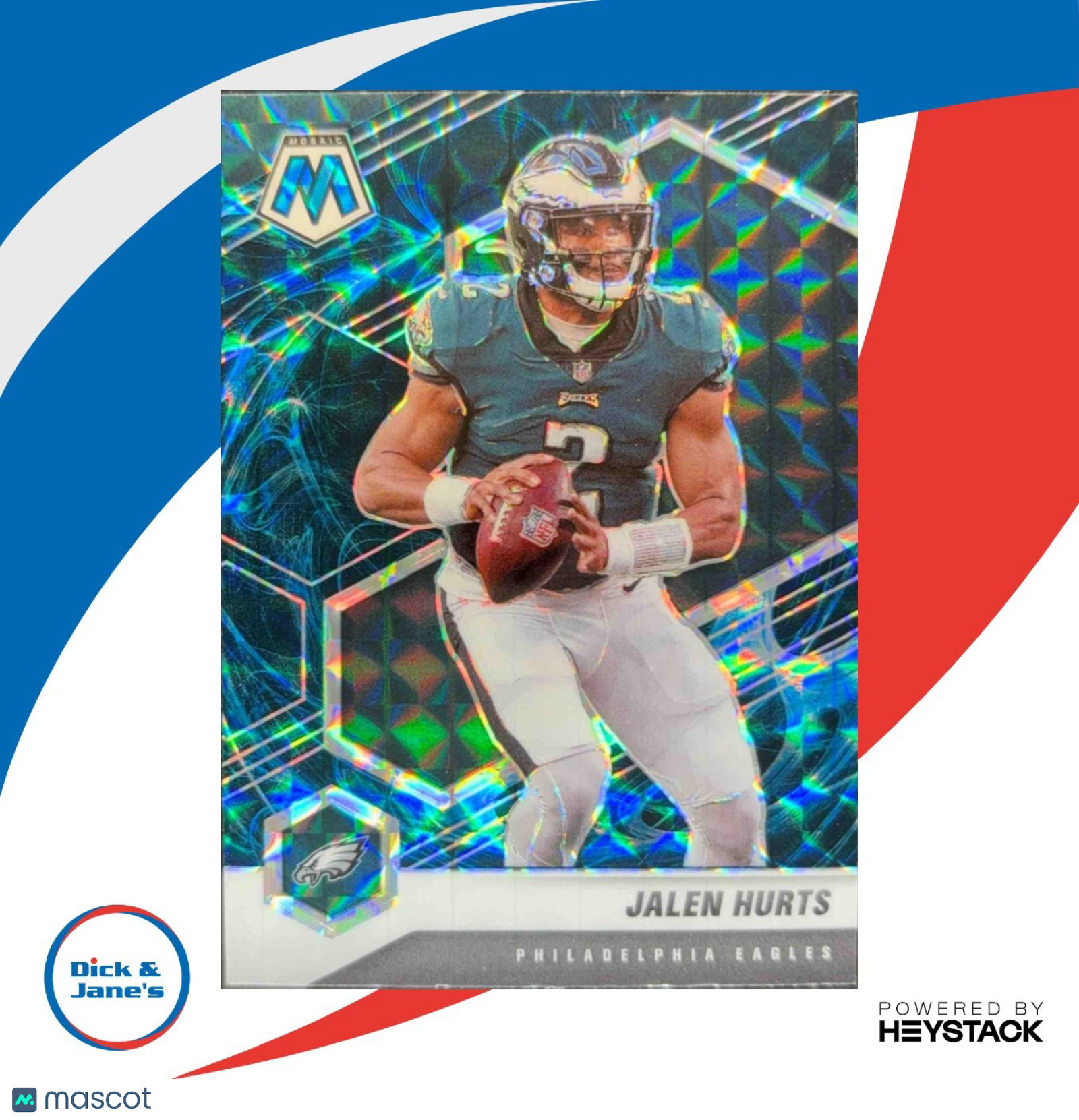 2021 Panini Mosaic Jalen Hurts Prizm Genesis #160 Philadelphia Eagles