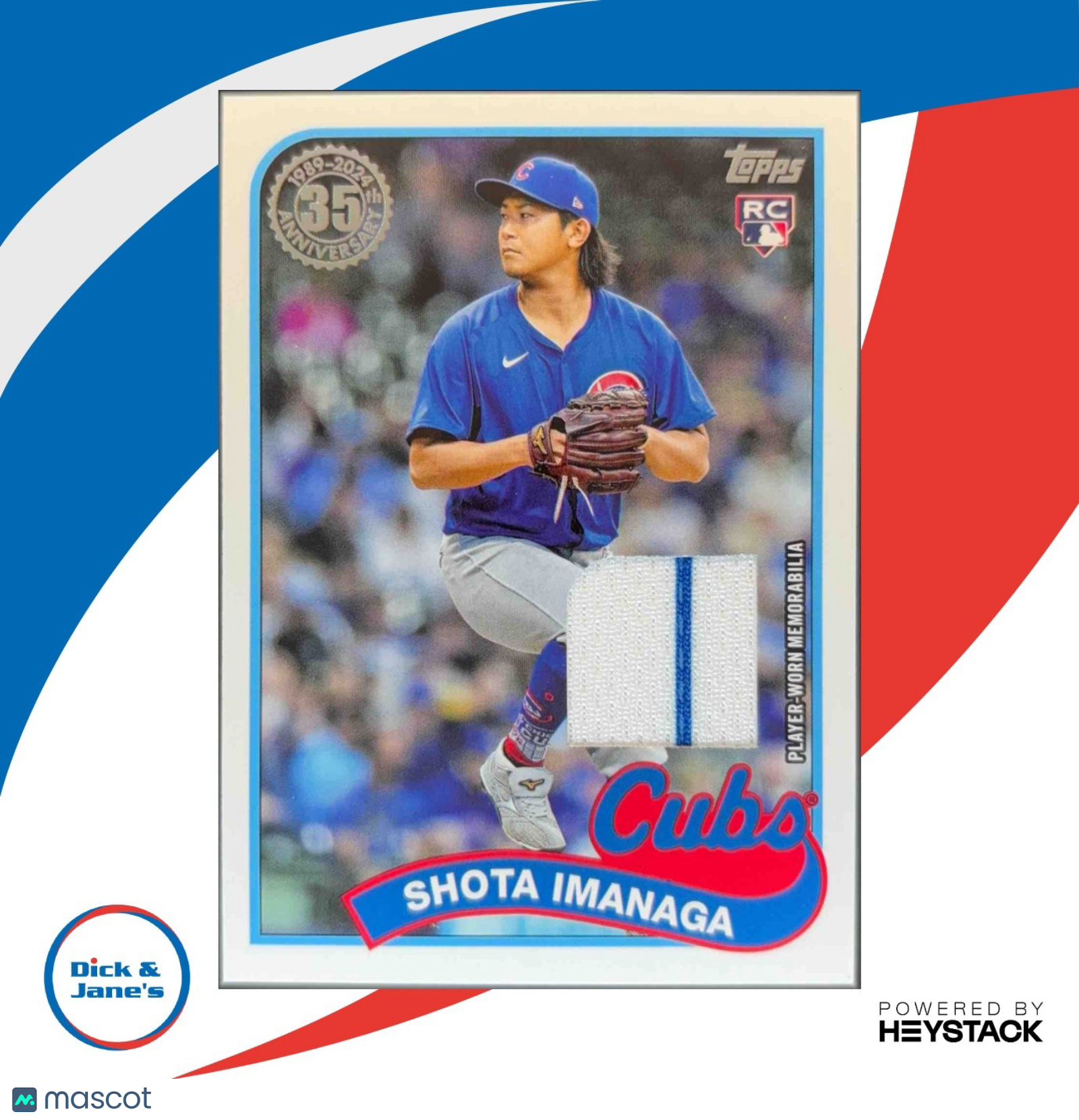 2024 Topps Update Shota Imanaga 1989 Baseball Relics Memorabilia Chicago Cubs