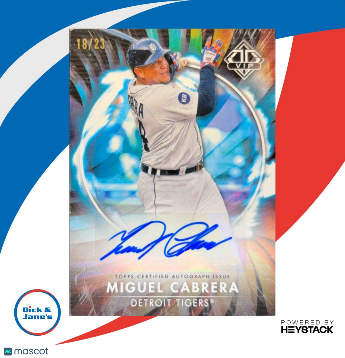 2023 Topps Transcendent VIP Party Miguel Cabrera 18/23 VIPA-MCA Autograph Tigers