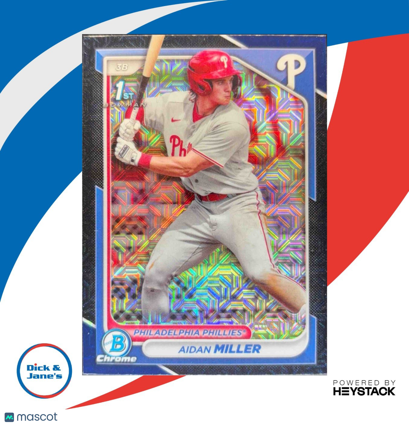 2024 Bowman Aidan Miller Chrome Mega Box Mojo Navy Refractor /175 1st Prospect