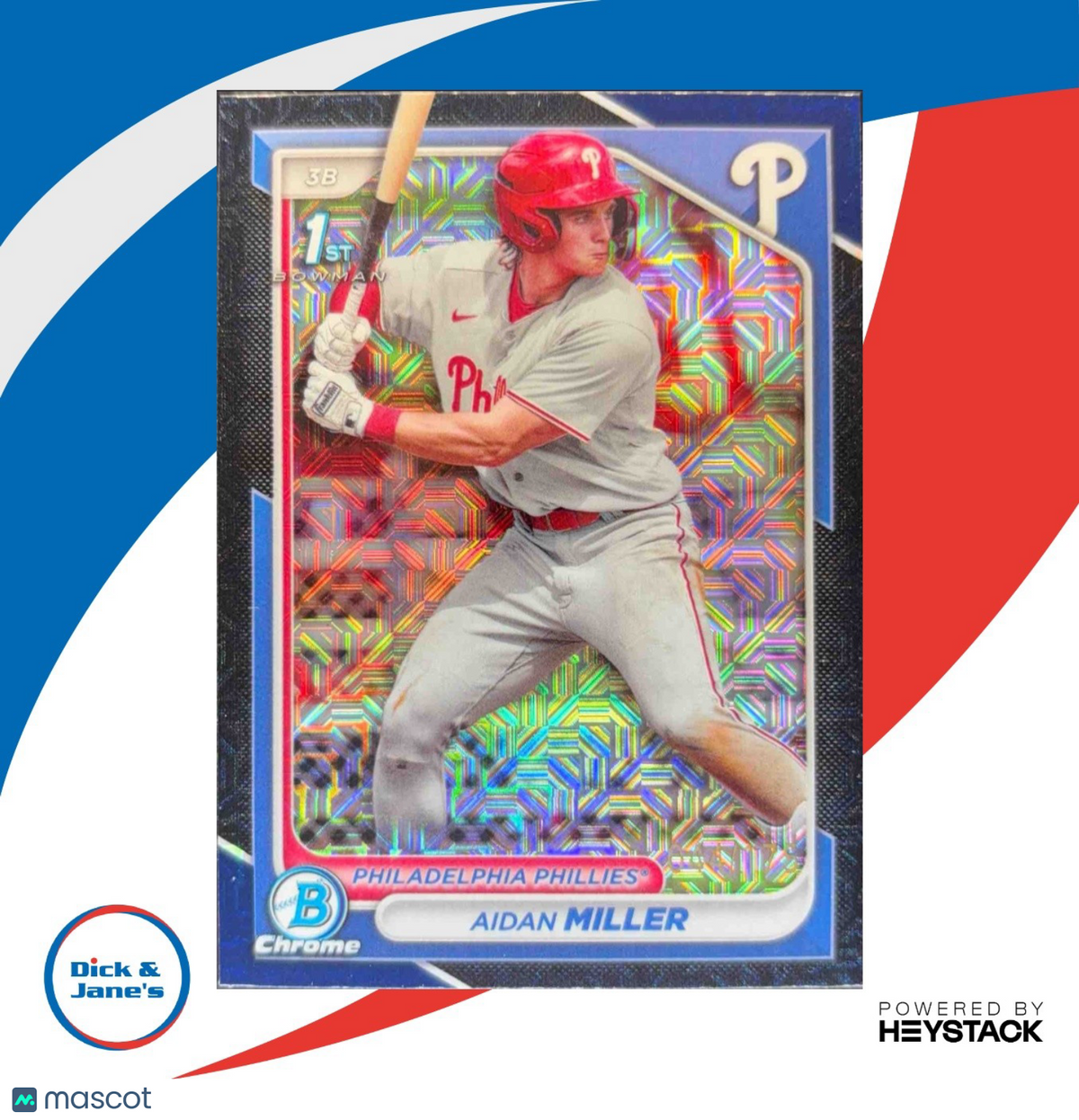 2024 Bowman Aidan Miller Chrome Mega Box Mojo Navy Refractor /175 1st Prospect