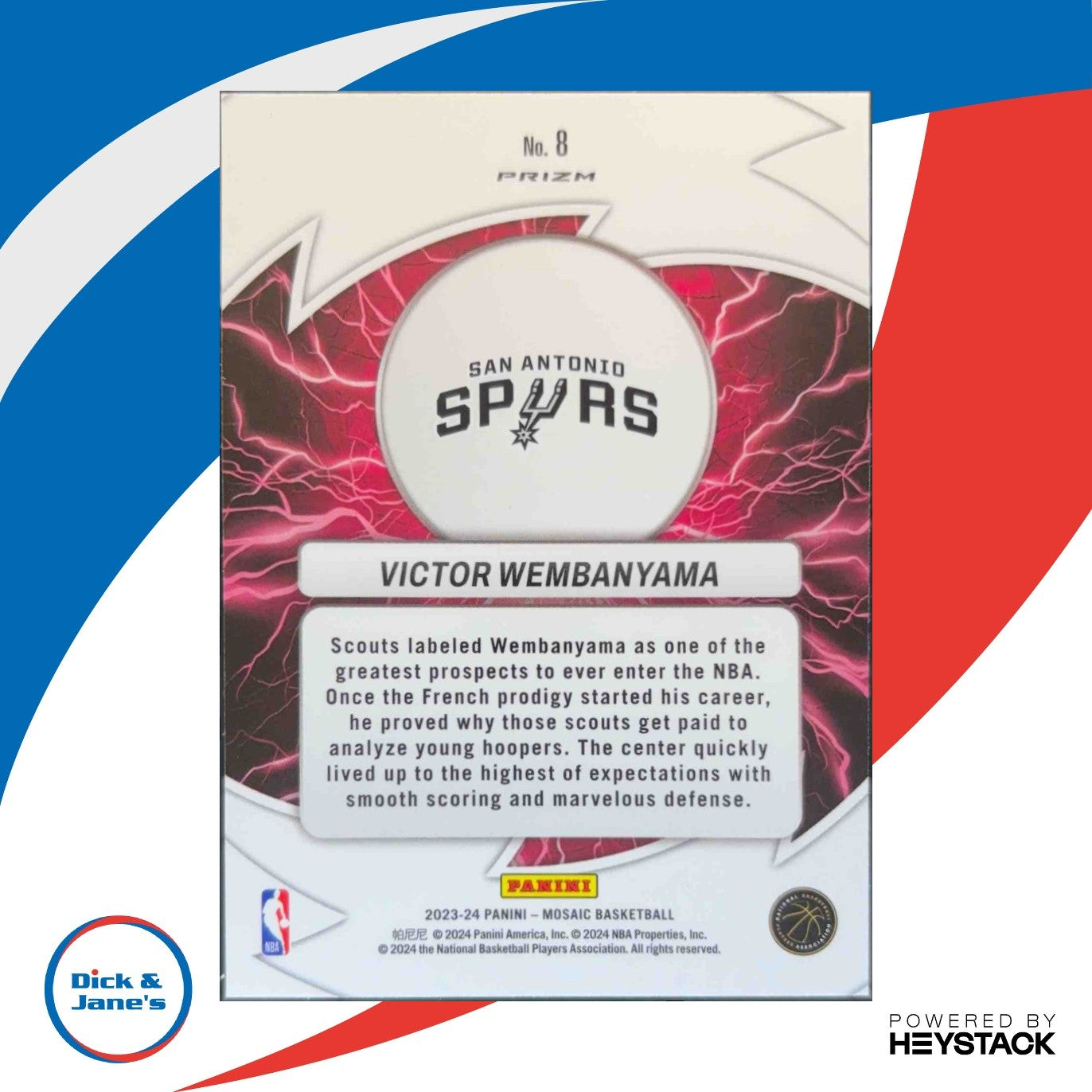2023-24 Panini Mosaic Victor Wembanyama Thunder Road Green RC San Antonio Spurs