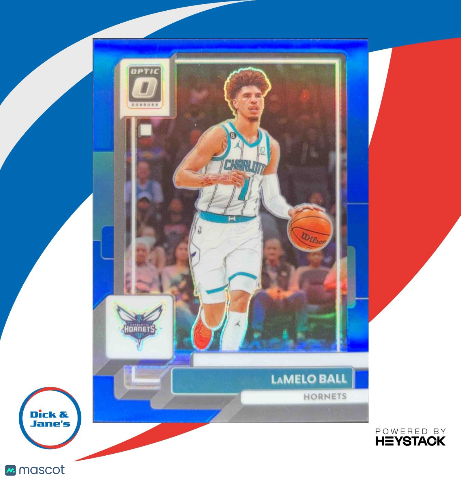 2022-23 Panini Donruss Optic LaMelo Ball Blue 21/49 #150 Charlotte Hornets