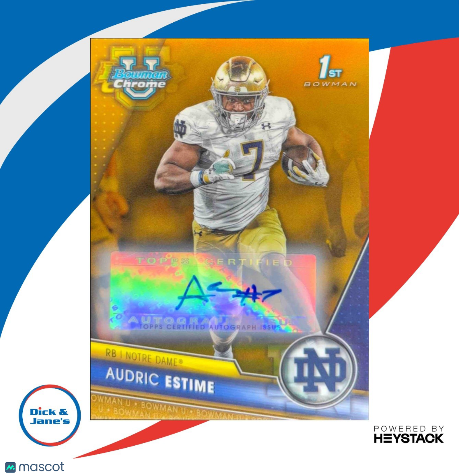 2023 Bowman University Chrome Audric Estime Auto Gold Lava Refractor 24/50