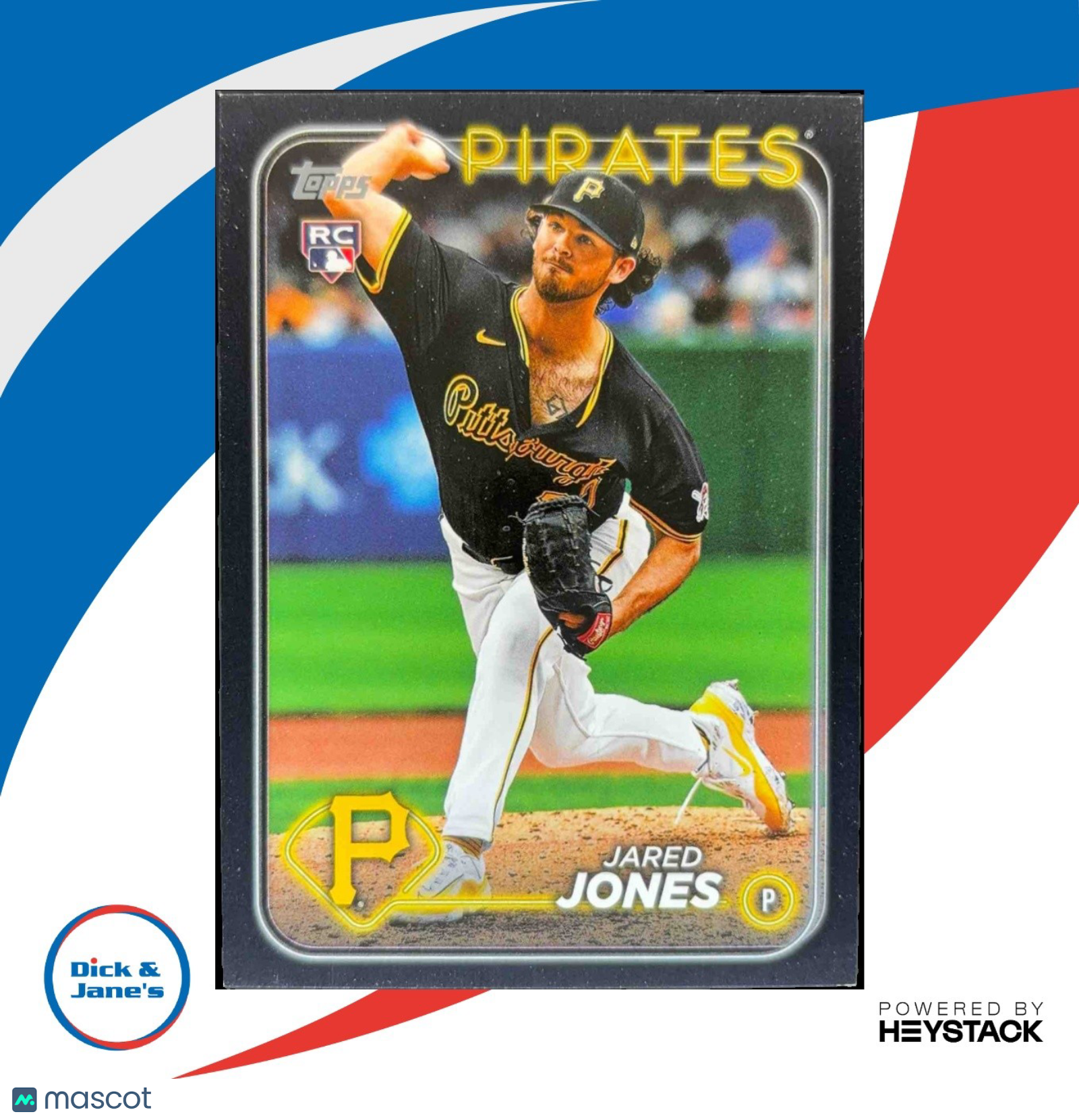 2024 Topps Update Jared Jones Black 30/74 #US49 RC Pittsburgh Pirates