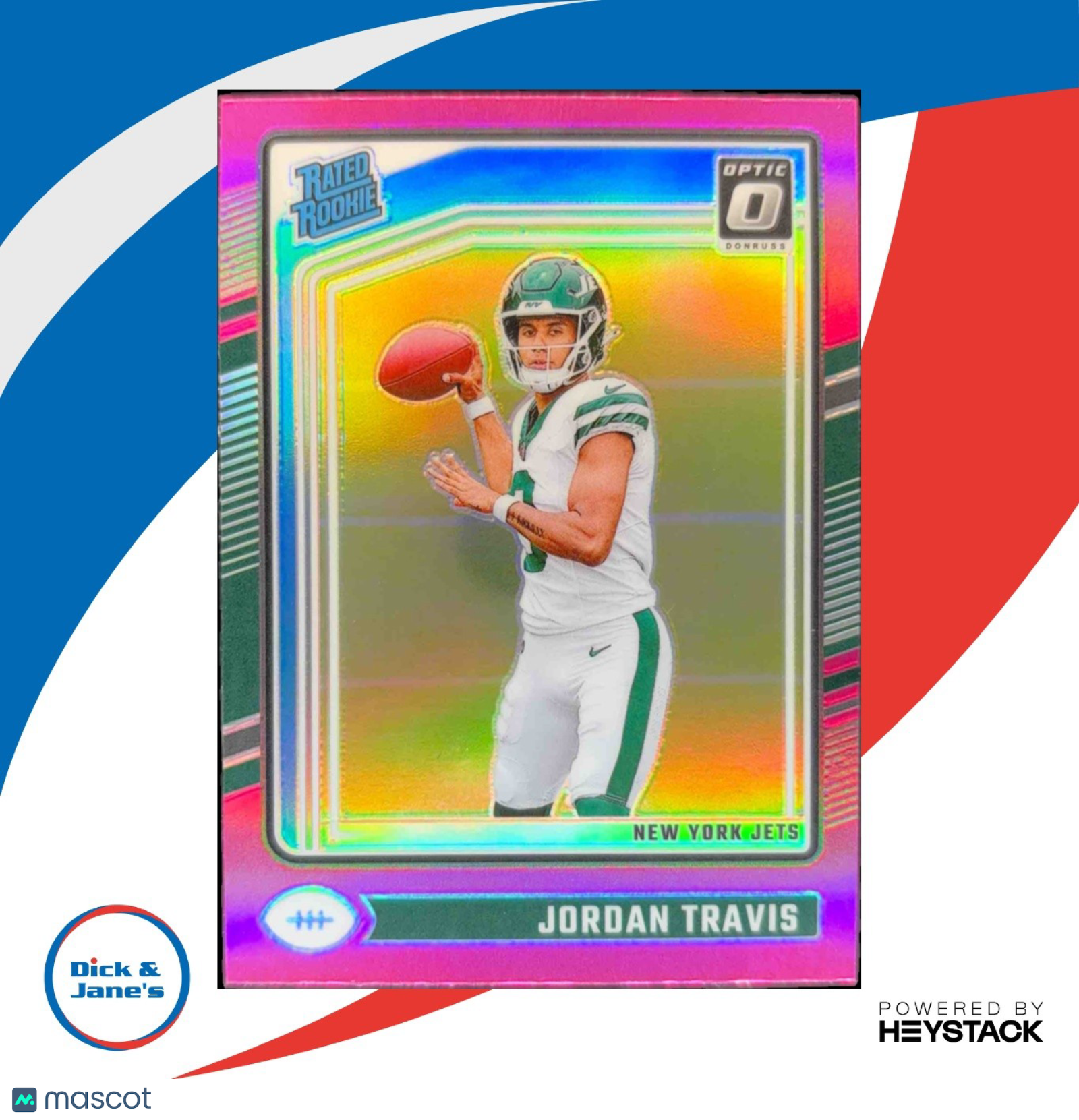 2024 Panini Donruss Optic Jordan Travis Pink #260 Rated Rookie New York Jets