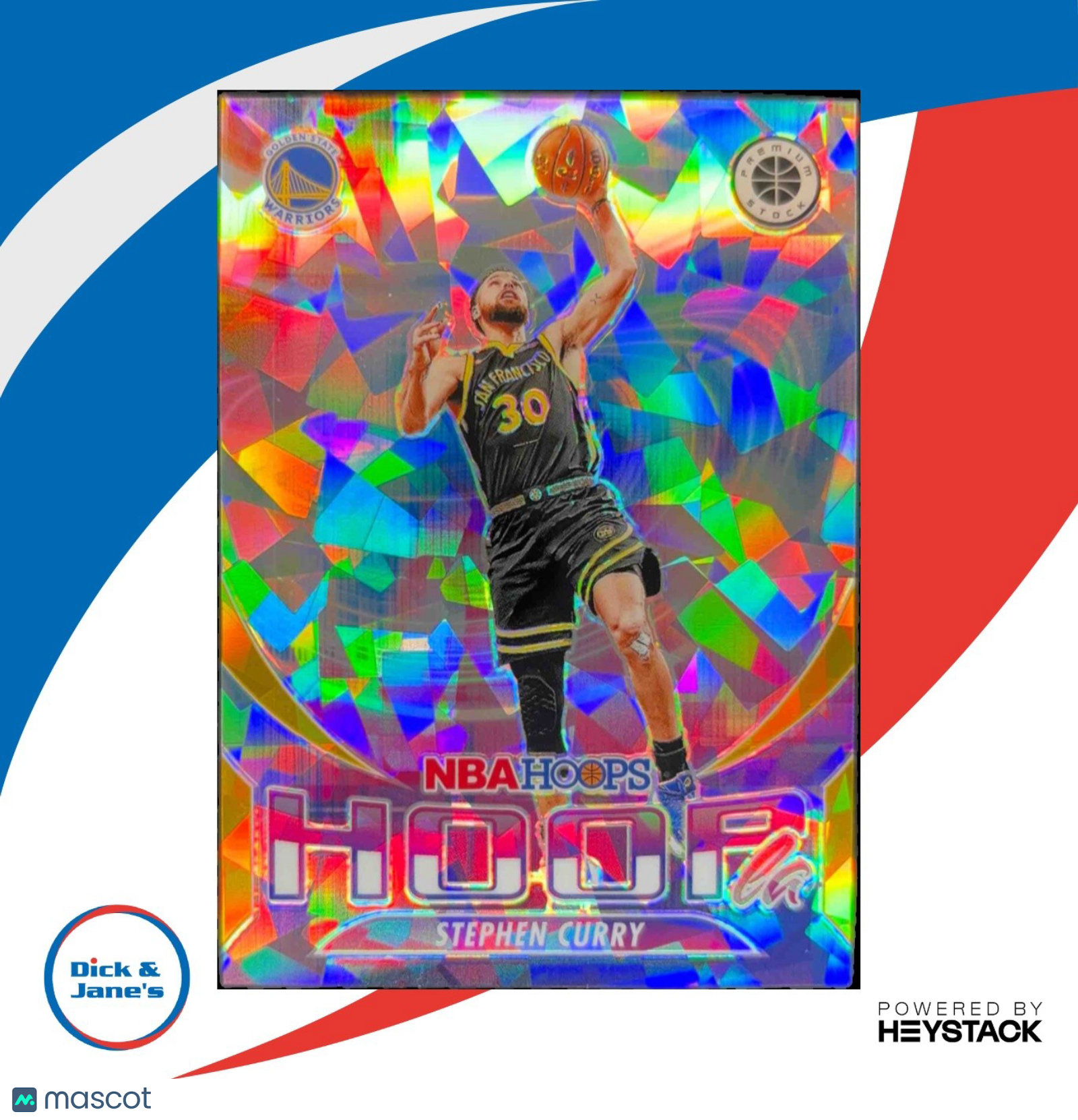 2023-24 Hoops Premium Stock Stephen Curry Hoopla Gold Ice SSP 08/10