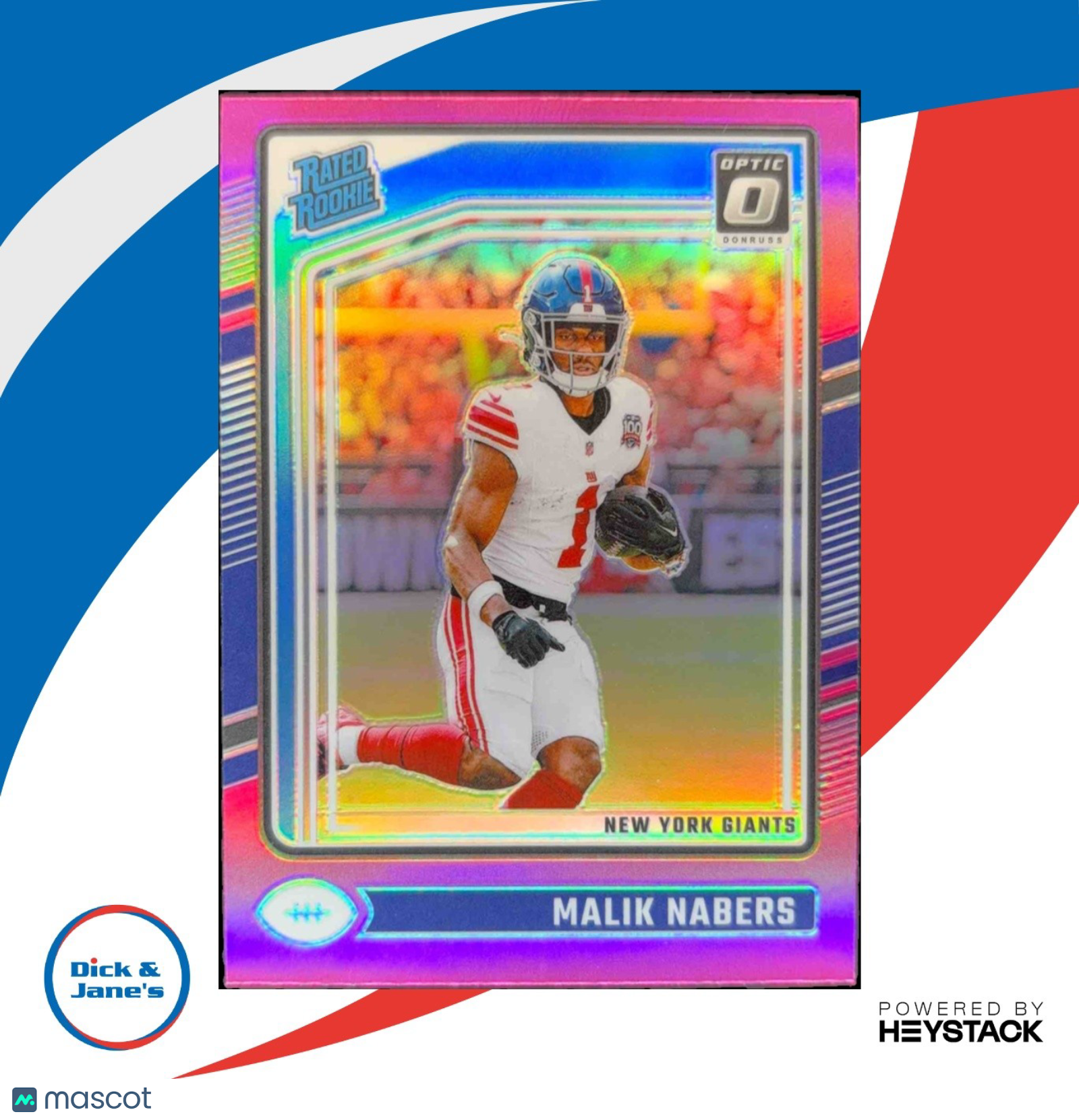 2024 Panini Donruss Optic Malik Nabers Pink #271 Rated Rookie New York Giants