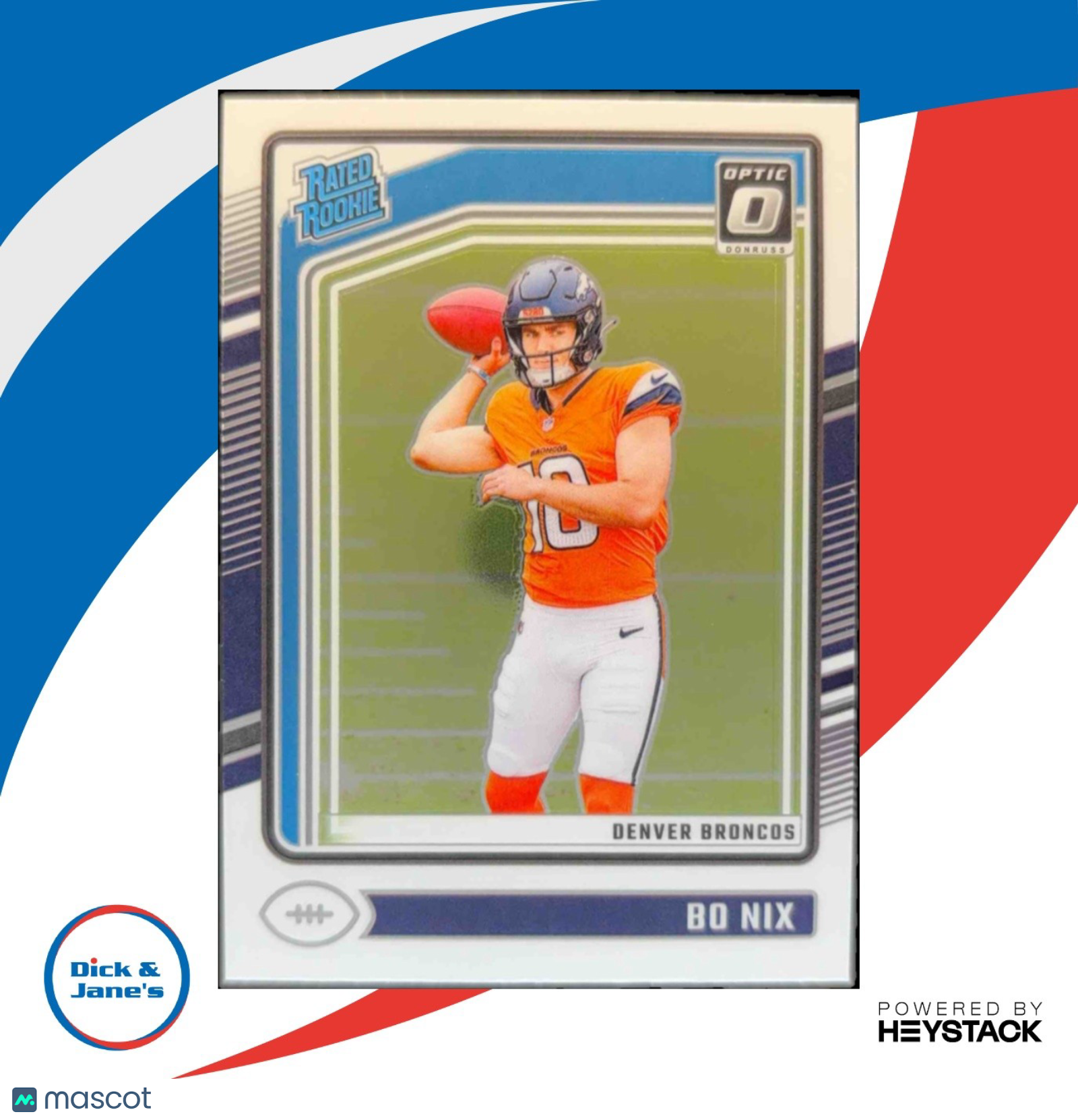 2024 Panini Donruss Optic Bo Nix #209 Rated Rookie Denver Broncos