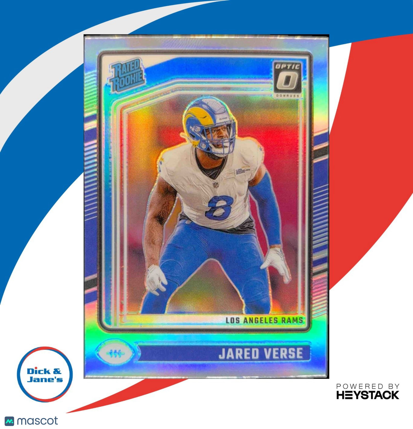 2024 Panini Donruss Optic Jared Verse Holo Silver Rated Rookie Los Angeles Rams