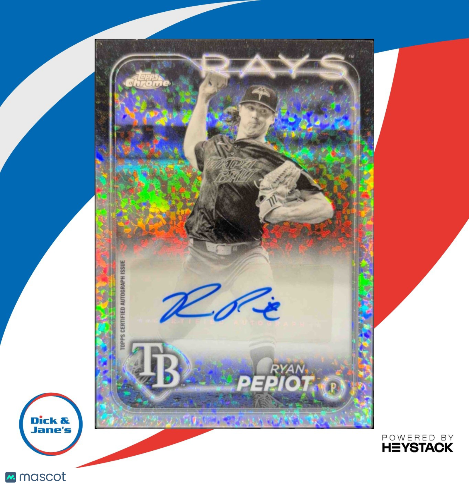 2024 Topps Chrome Update Ryan Pepiot Auto Black and White Mini-Diamond Refractor