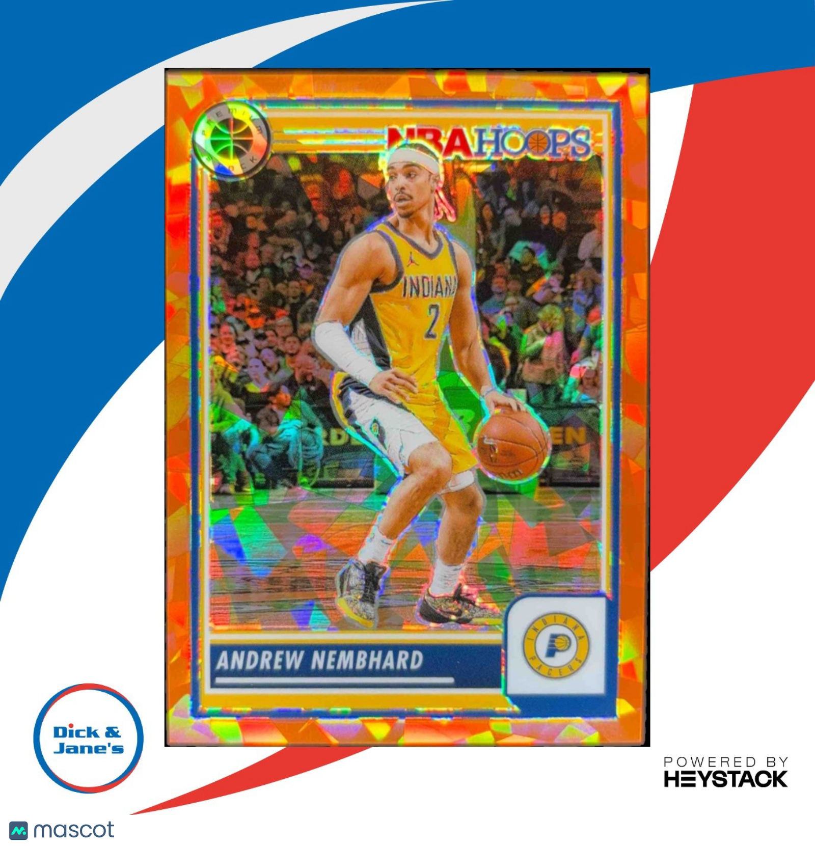 2023-24 Hoops Premium Stock Andrew Nembhard Orange Ice Prizm 100/125 Pacers